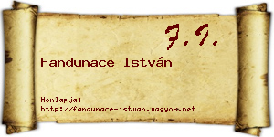 Fandunace István névjegykártya